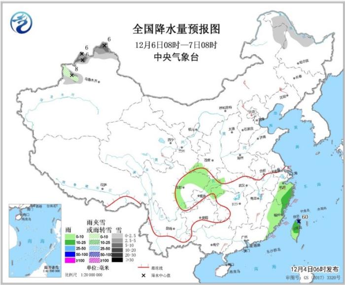 中東部地區將有4至6℃降溫 東南沿海有中到大雨