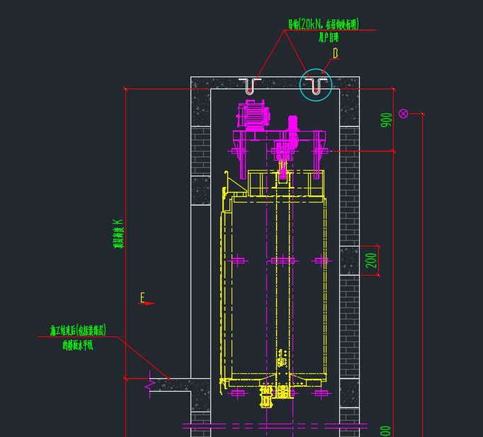 井道顶部剖面图