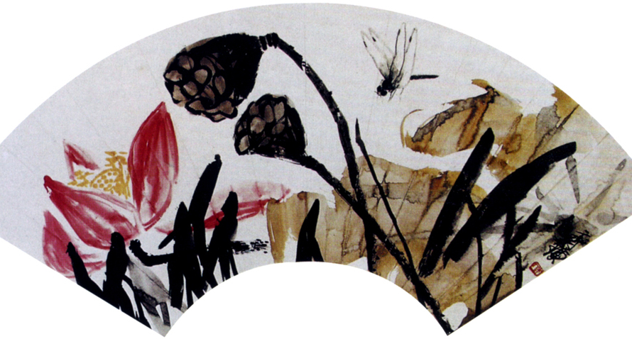 世界文化名人齐白石扇面写意欣赏,意境朴实,笔墨雄浑,造型简练