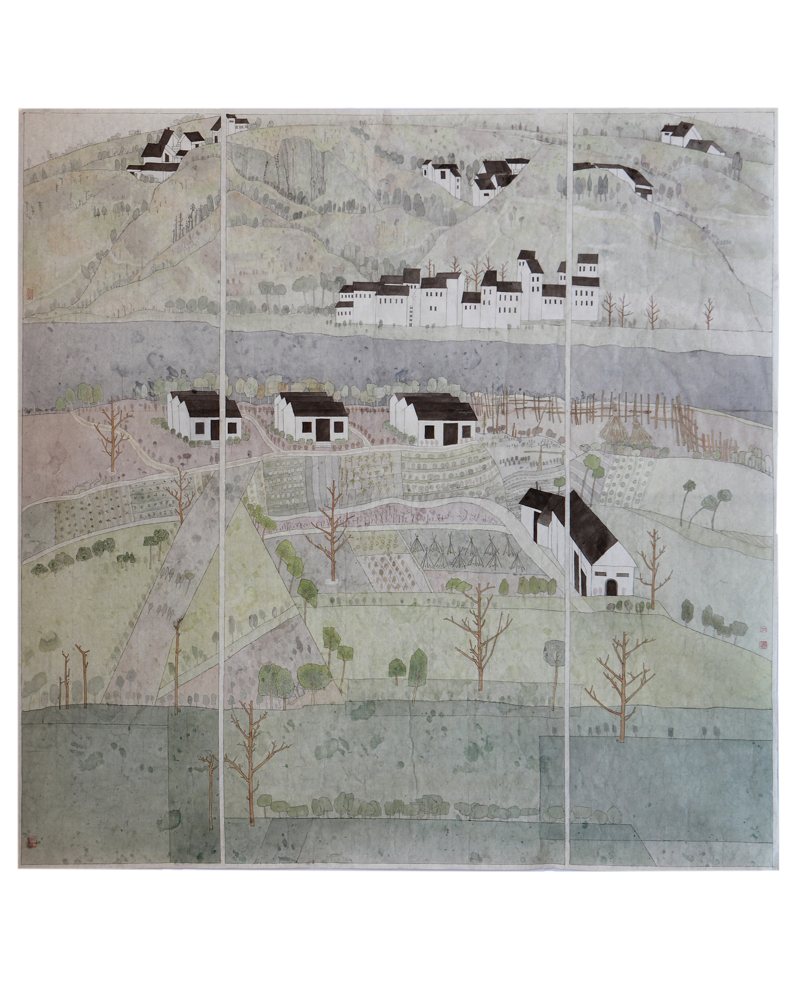 何绪贤谈中国画构图,创作方法及色彩运用技巧