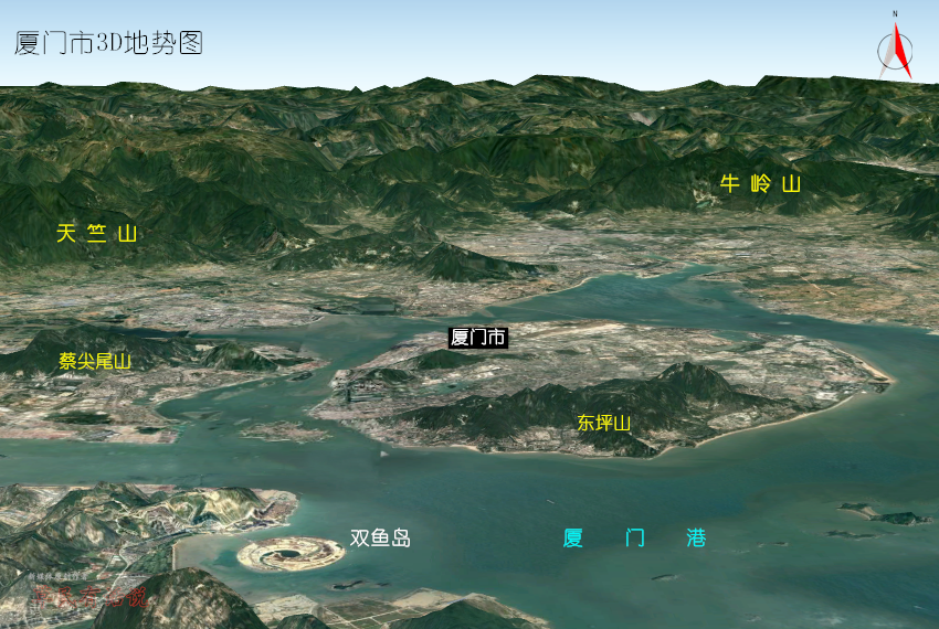 高清3d地势图,福建九市:福州,厦门,莆田,泉州,南平,三明