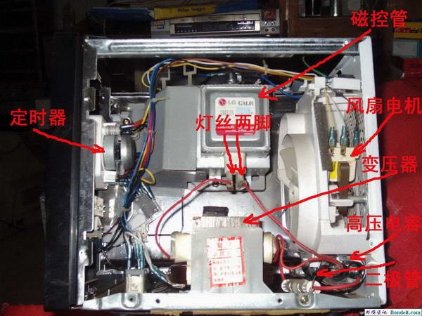 微波炉磁控管接线图片