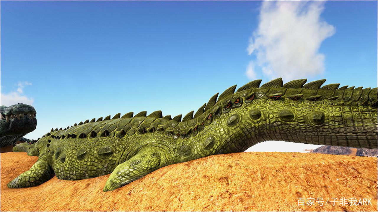 方舟生存进化:高质量附加生物恐鳄,完美诠释什么叫做血盆大口!