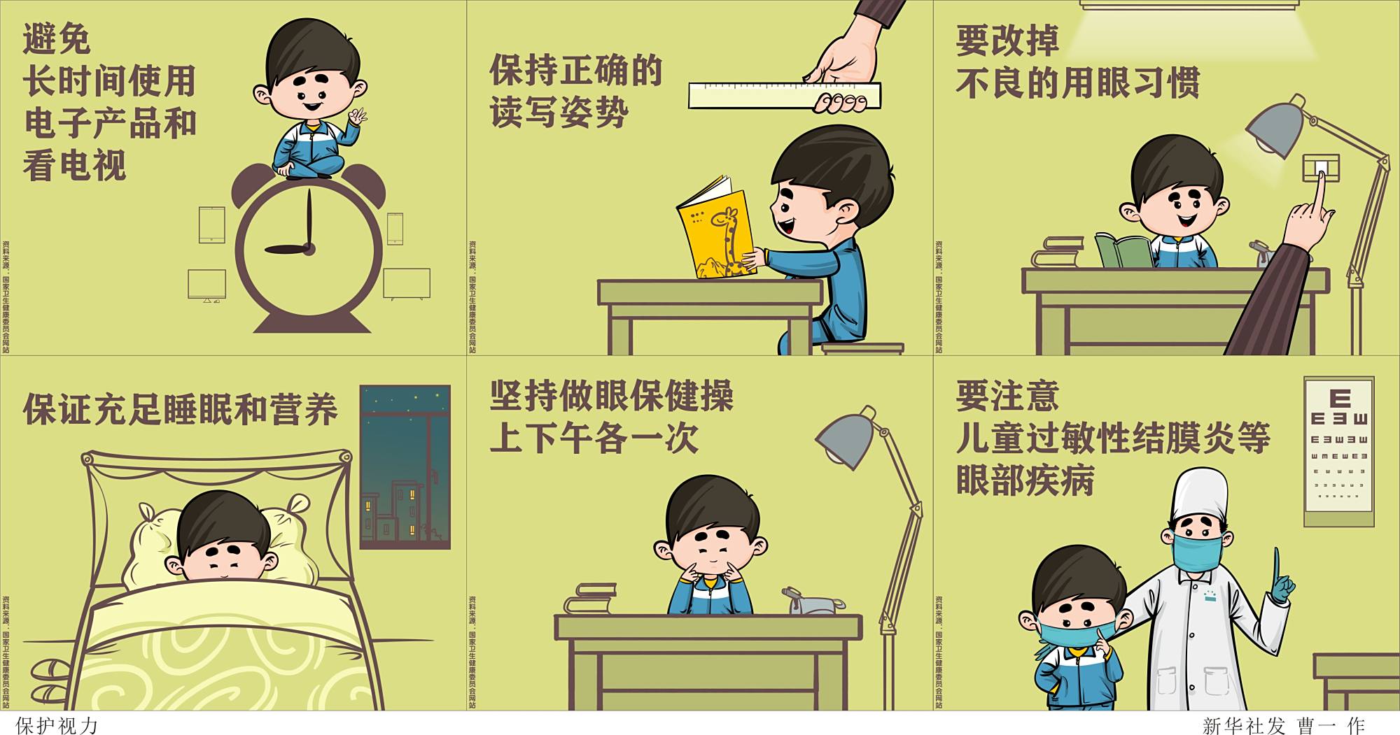 (图表·漫画)「聚焦疫情防控」保护视力(横版)