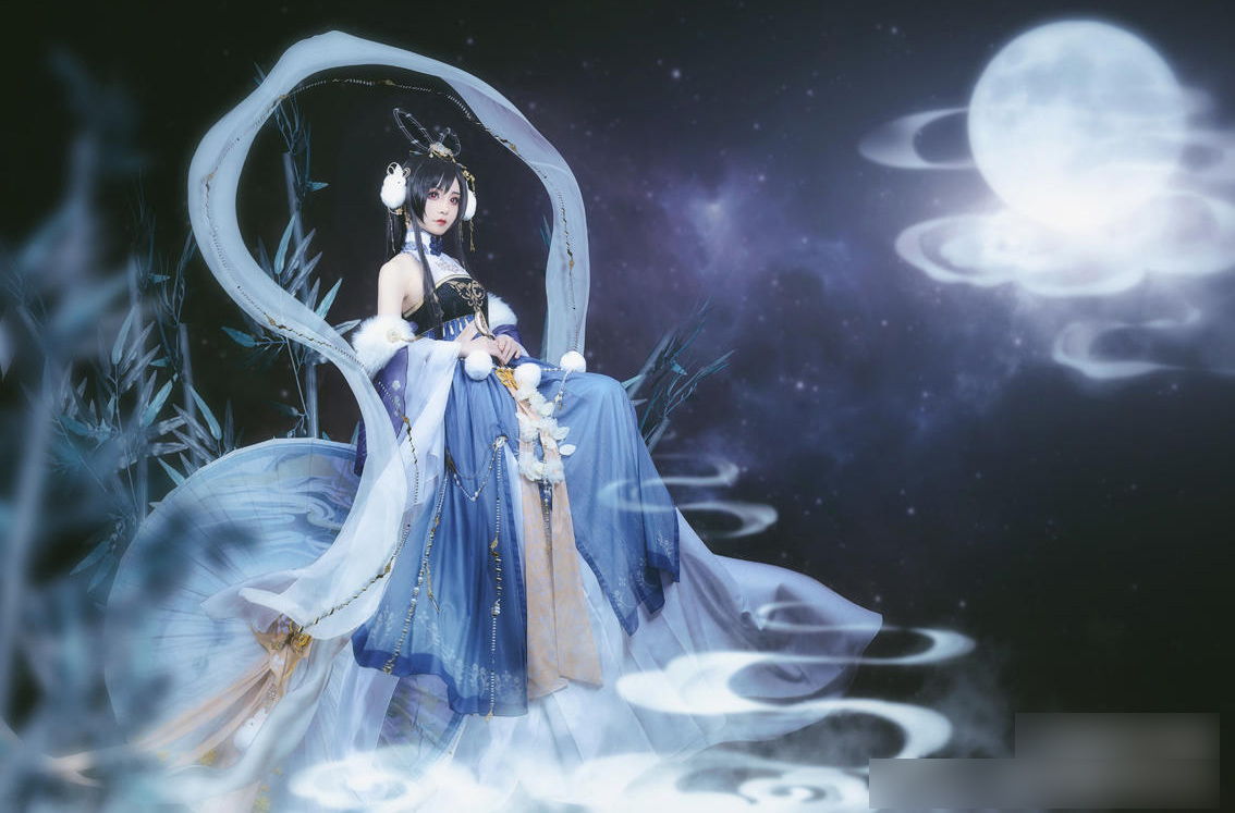 国人可爱妹子cos的奇迹暖暖夕月潇湘套装!相当有仙气的cos作品!