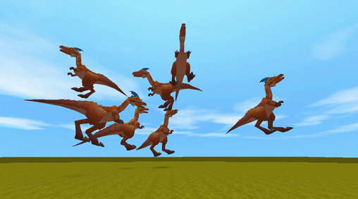 迷你世界:大神自制会飞的迅猛龙,60秒让20只迅猛龙飞上天!