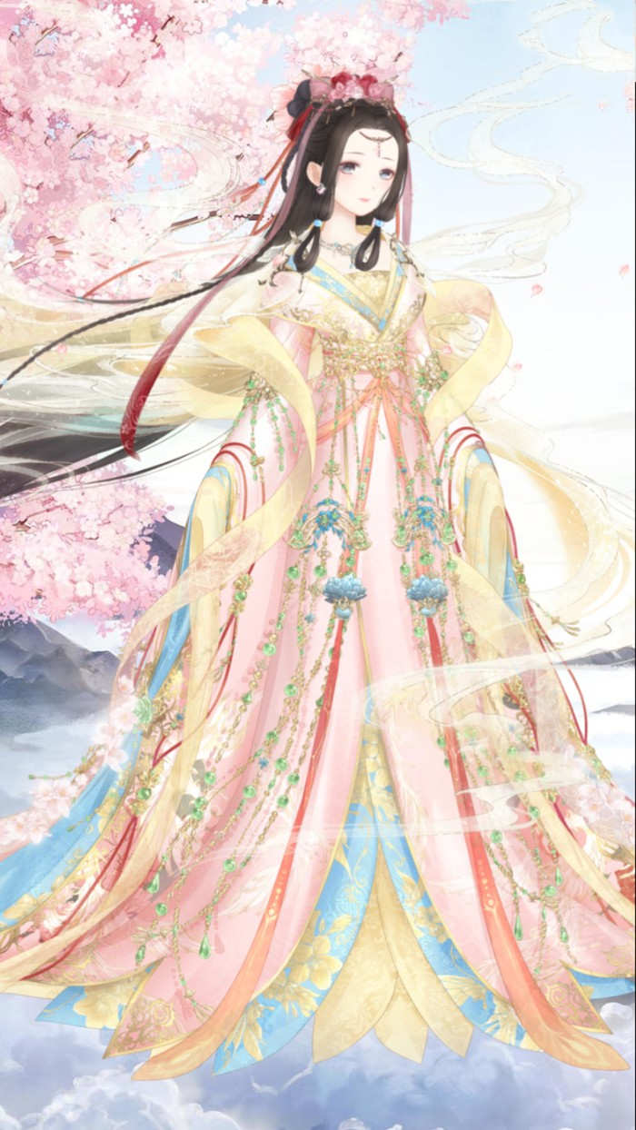 一组很有特色的古风人物插画作品,画风华丽人物美型