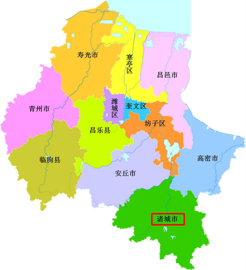 潍坊市各区划分地图图片