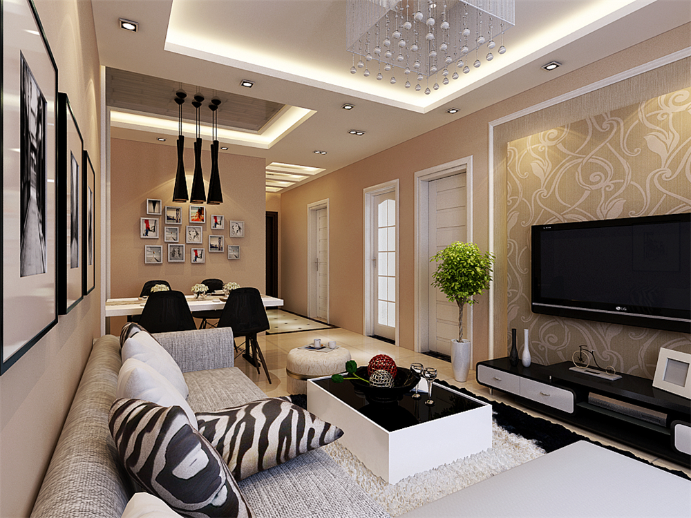 80平米现代简约风格二居室,预算3万,点击看效果图!-金侨公园壹号装修