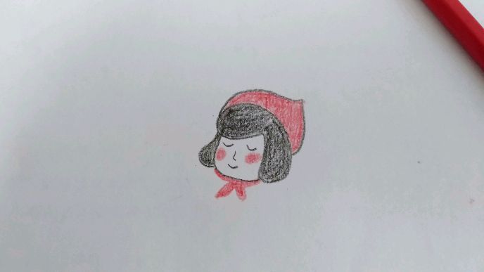 带红帽子的小女孩 儿童卡通简笔画教程大全 日系可爱人物画