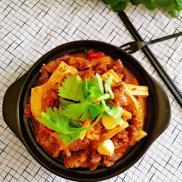 腐竹烧牛腩,鲜香美味,这餐多吃三碗饭,连汁都不剩