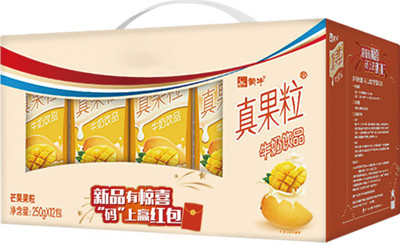 喝蒙牛真果粒芒果味牛奶 赢12.88大额红包