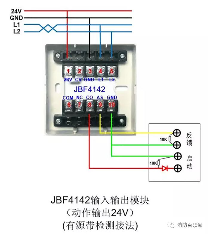 有检测)01,动作输出闭合信号(无源有检测)四,输入/输出模块jbf414202