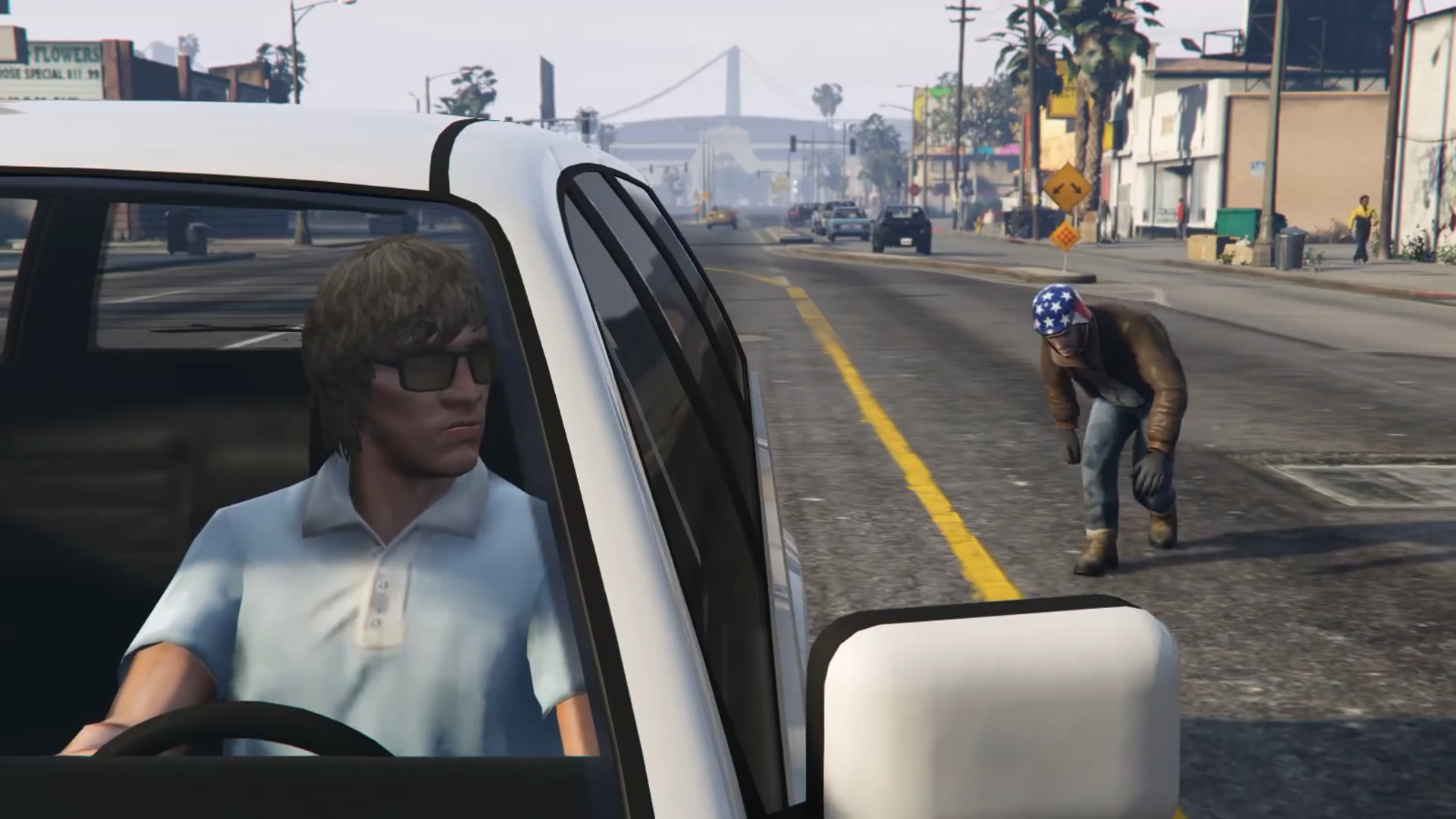 gta5:尼克在洛圣都的第八天,在城市里搞破坏,捉弄路人