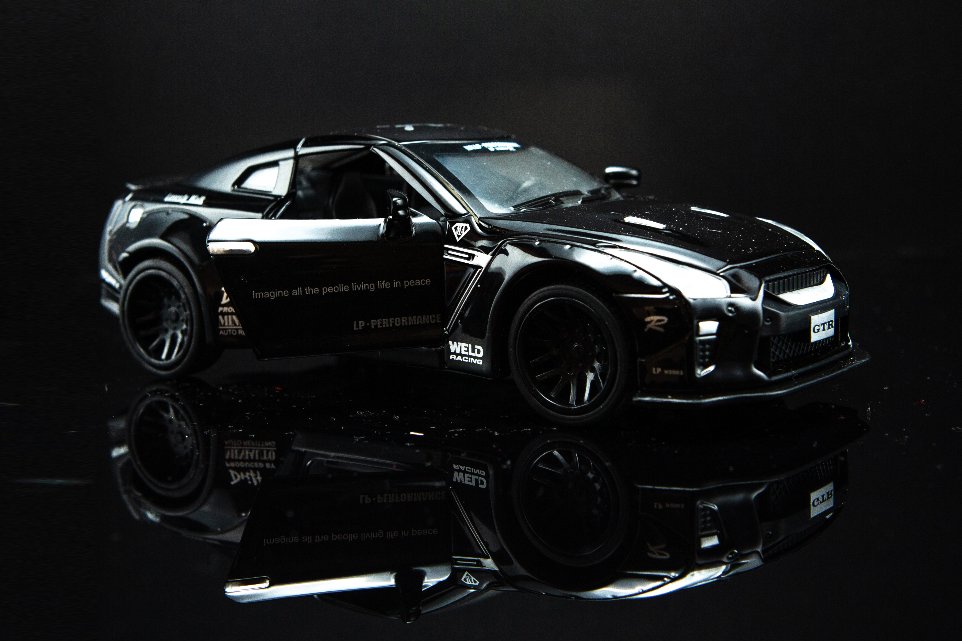 我喜欢的跑车模型,黑色gtr