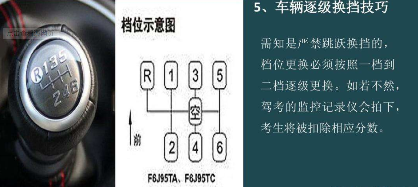 第三:档位和速度不匹配 这一点也是最难的一点,如果你能把这一点做到