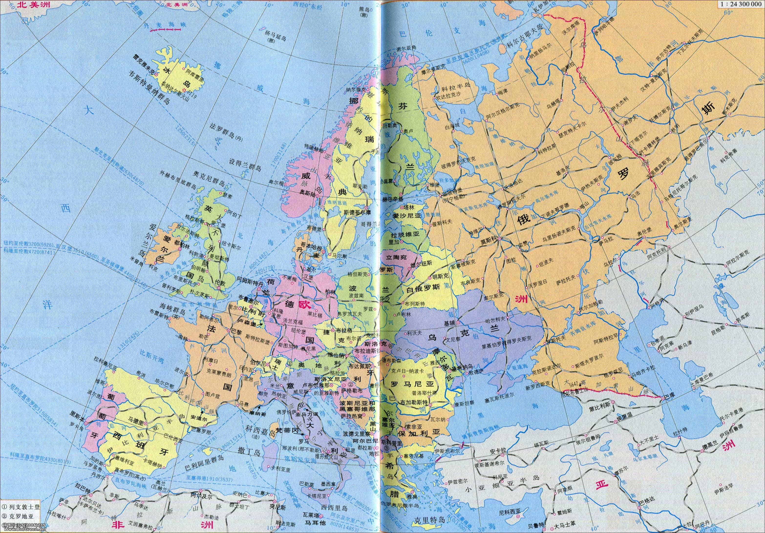 欧洲地图=欧洲地图全图超大图