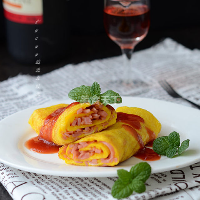 火腿芝士鸡蛋卷,读书郎的营养早餐