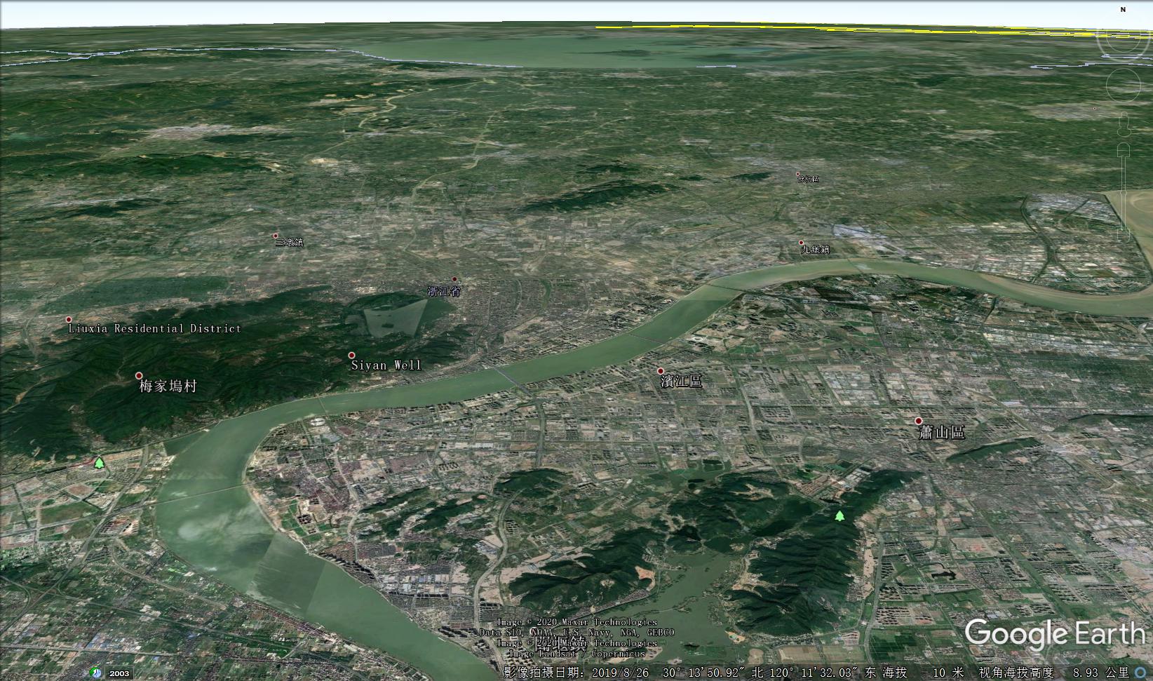 浙江杭州市地形图