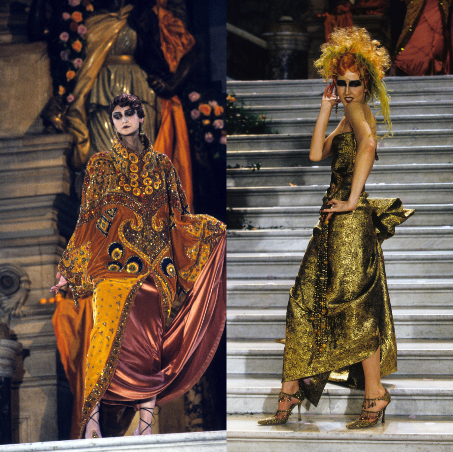 dior1998经典台阶高定秀场,复古礼服惹人爱!戏剧化剪裁