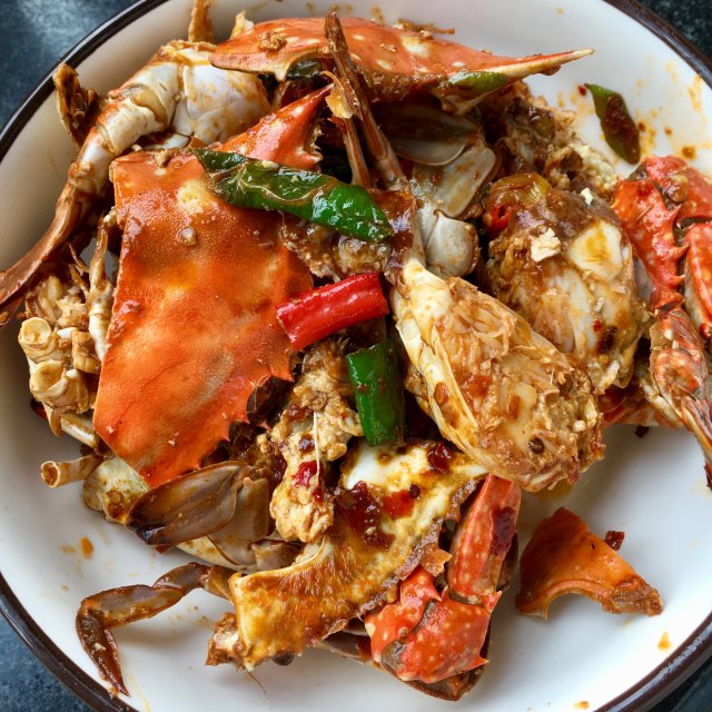 杭椒炒海蟹,鲜美好吃,味道特别赞