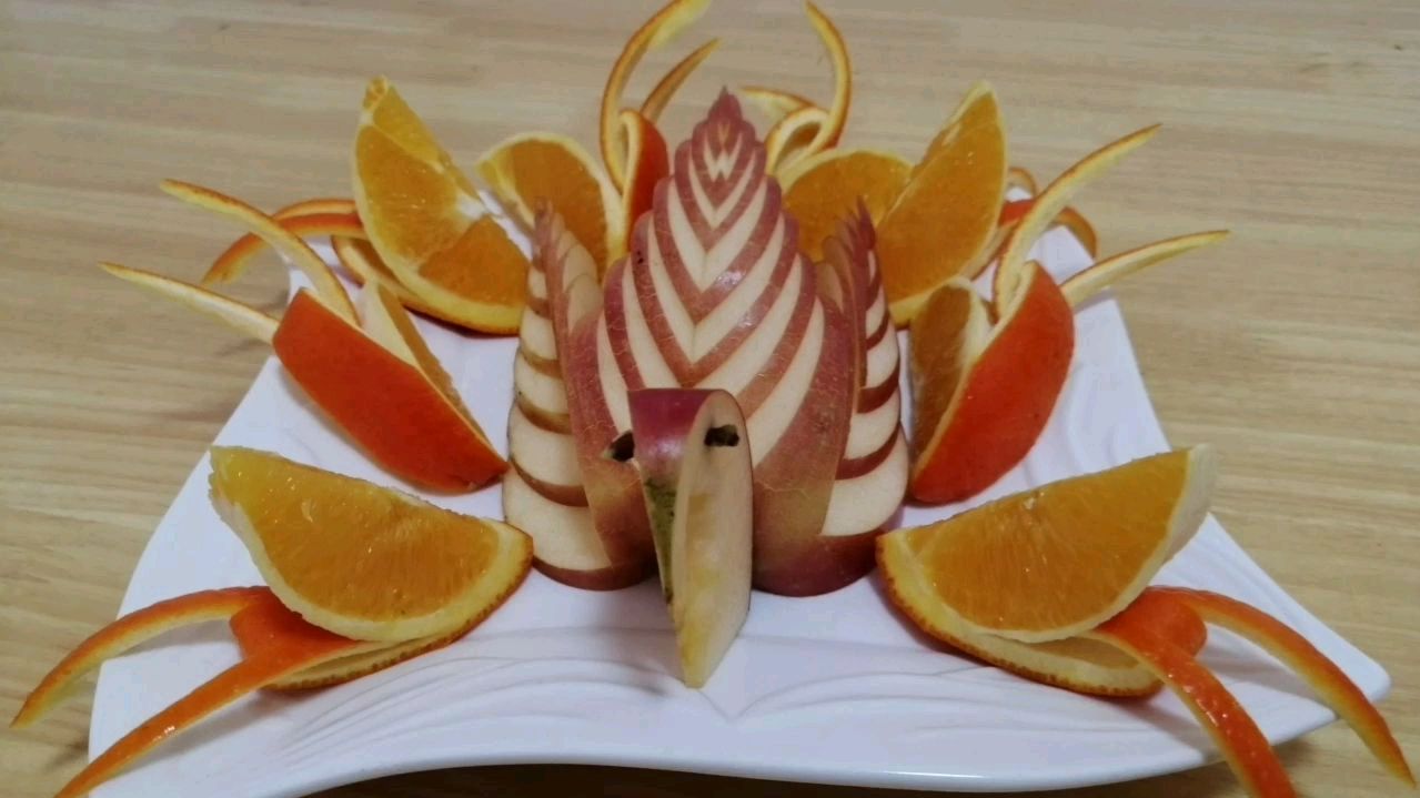 疫情在家!一个苹果一个橙子也可以做这么漂亮的水果拼盘