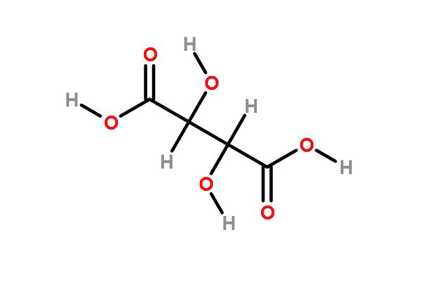 酒石酸的結構式(不分左旋或右旋)