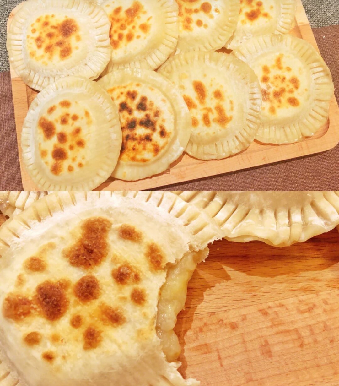 在家自制香蕉派和苹果派,两张饺子皮就能搞定,隔壁小孩都馋哭了