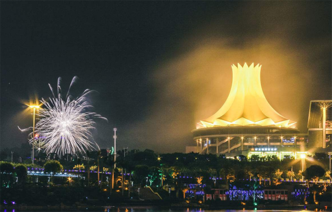 南宁东盟国际会展中心夜景,美不胜收,充满艺术气息