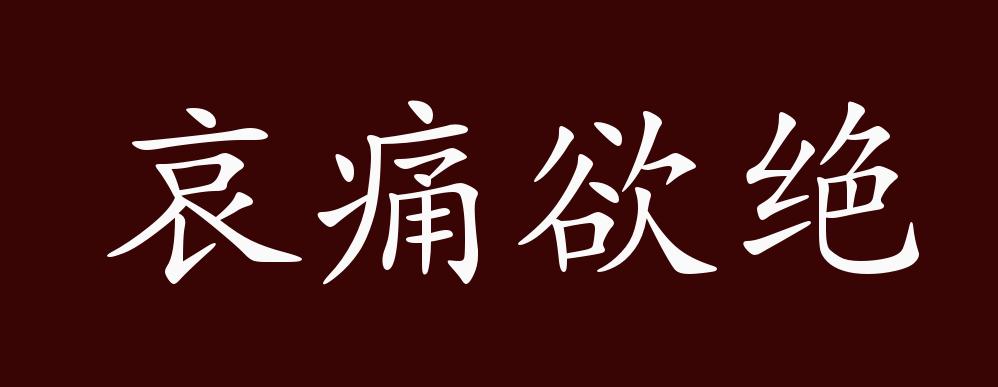 哀痛欲绝的出处,释义,典故,近反义词及例句用法 成语知识