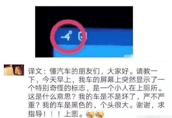 开车不久发现仪表盘有"蹲马桶"小人?修理工:兄弟,不懂别开车