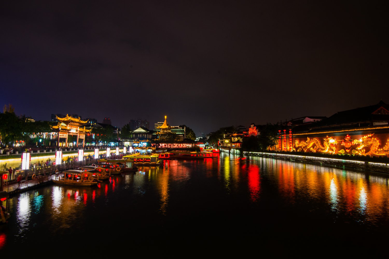 南京秦淮河夜景实拍