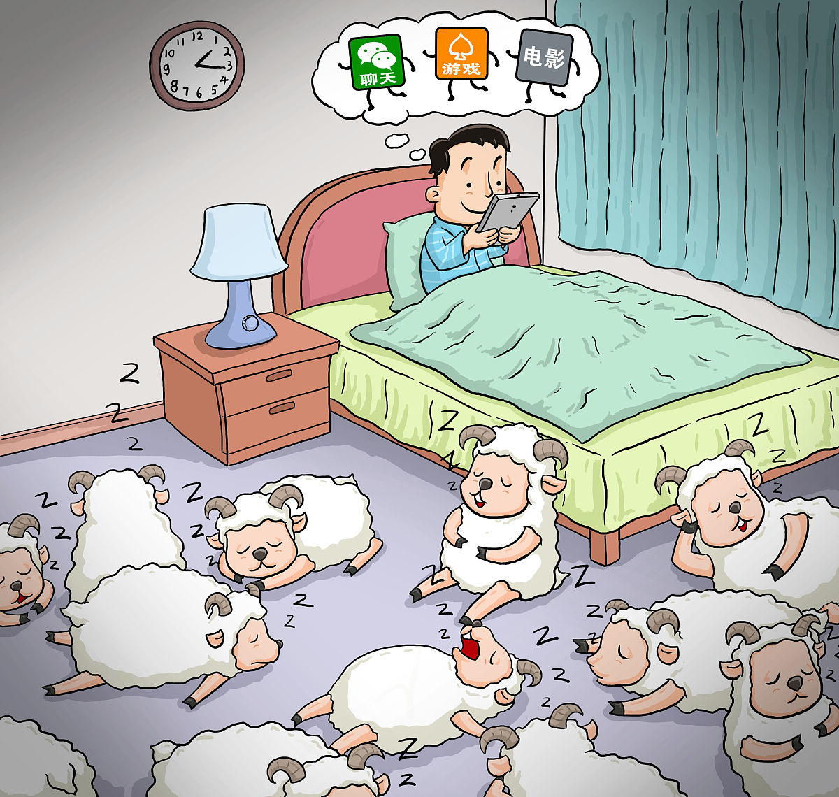 睁眼到天亮,数羊数到羊都睡了