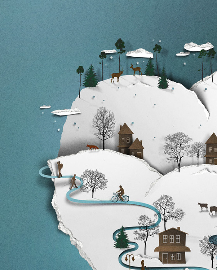 上图中的花朵,是纸雕中最为简单的教程了.只需画一个