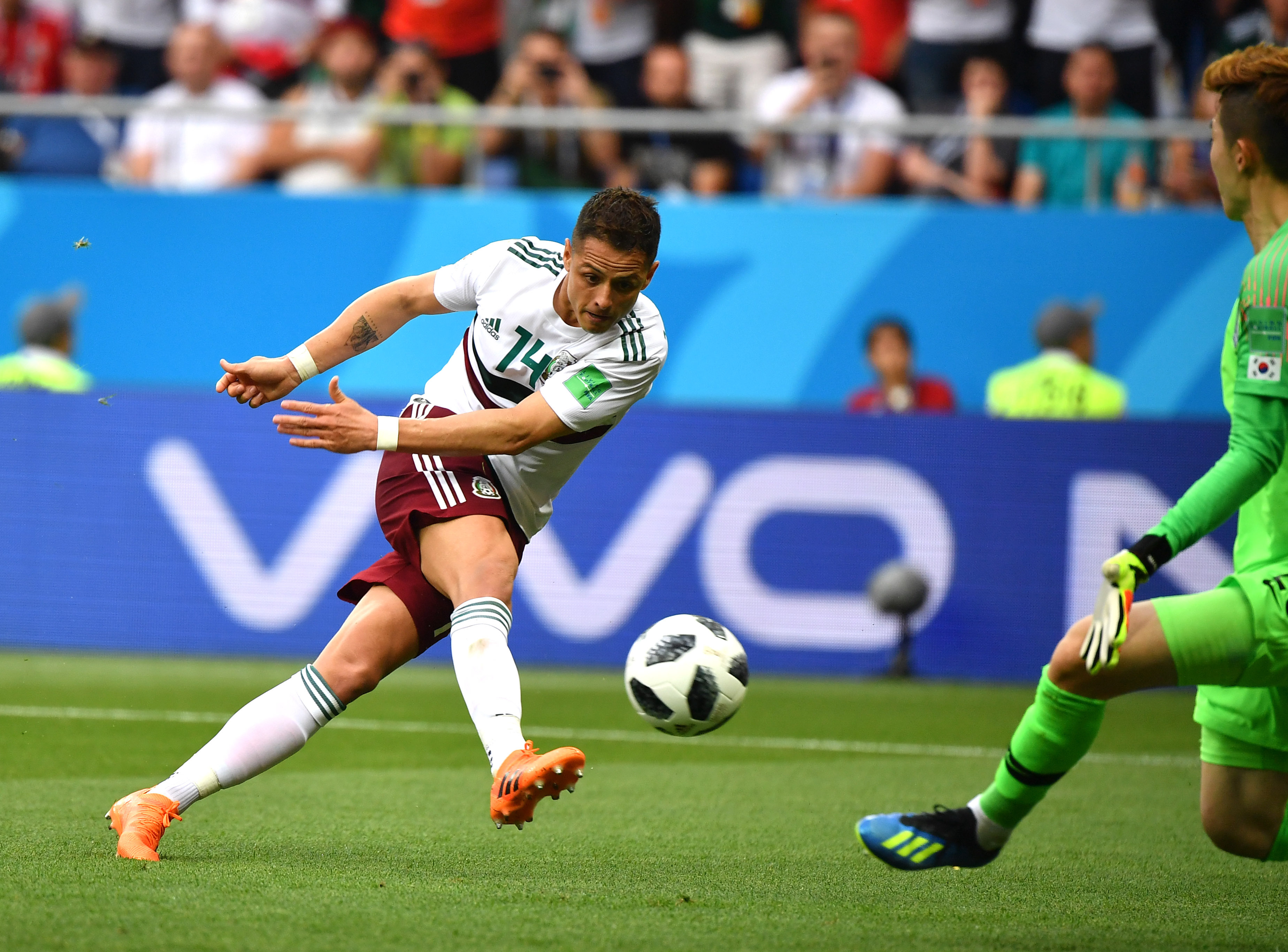 足球——f组:墨西哥队埃尔南德斯破门(5)