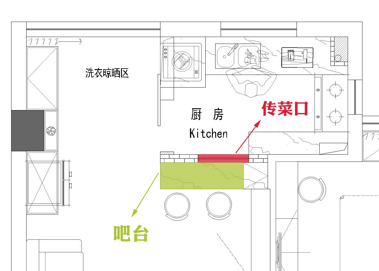 传菜间平面图图片