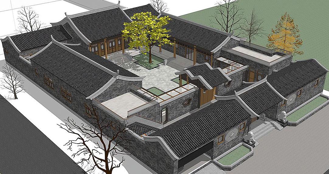 几套传统四合院,满足一大家子人聚在他一起,和谐快乐的生活