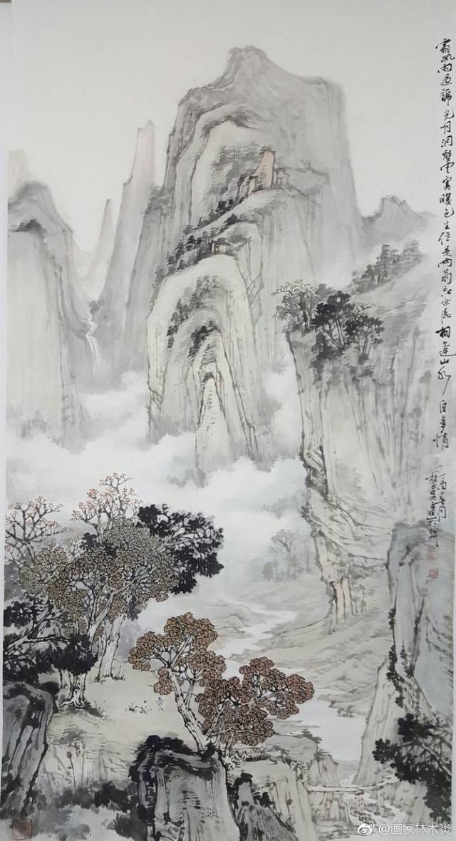 林木炎小青绿山水画近作