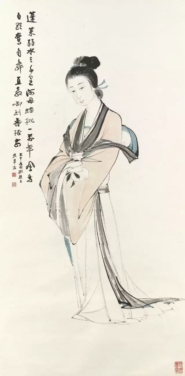 张大千画仕女:随你从哪一个角度看,总像脉脉含情地望着你!