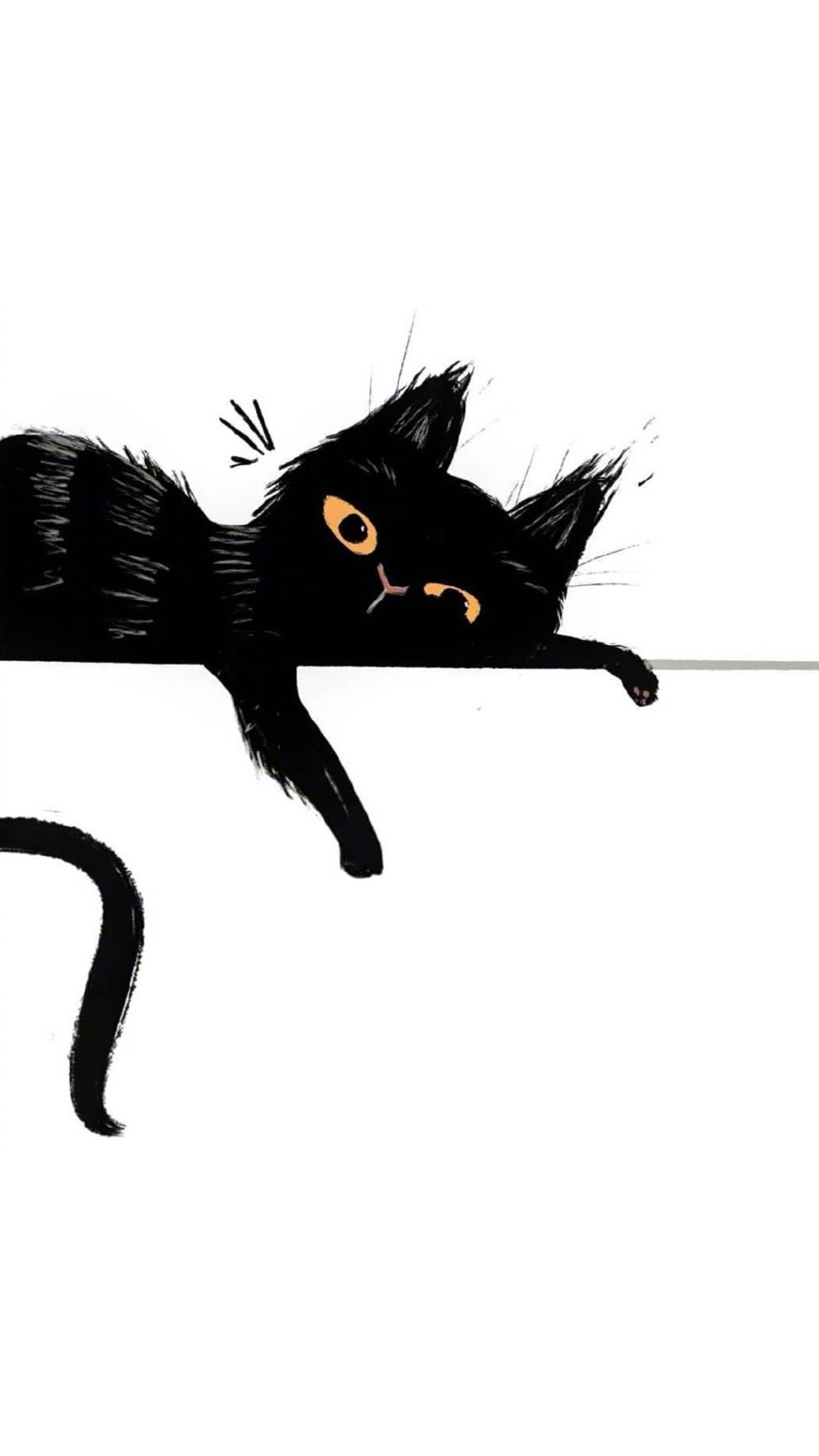 这几张黑猫壁纸还挺好看的