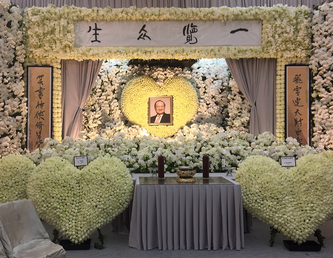 图为香港殡仪馆内景.