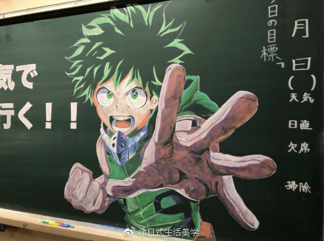 你的名字,初音未来,小英雄,还有什么"神级黑板报"画不出来?