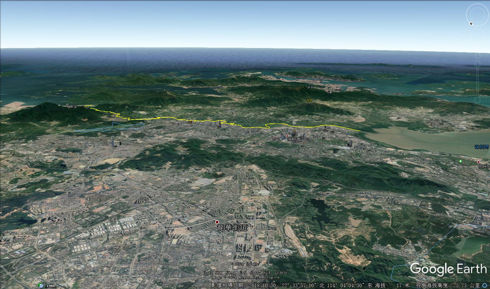 空中看深圳地形图