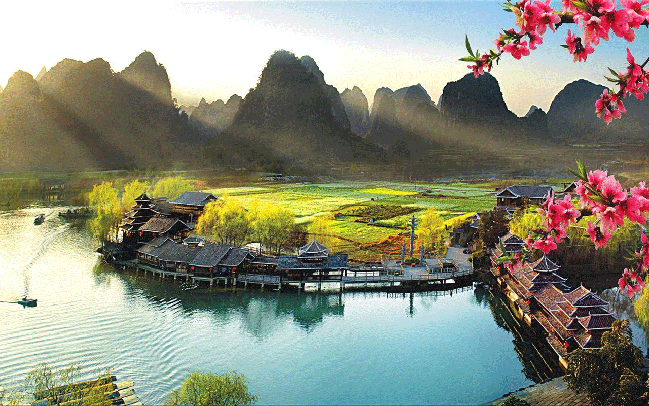 桂林旅游:龙脊梯田,平安壮寨,世外桃源,兴坪漓江4日游