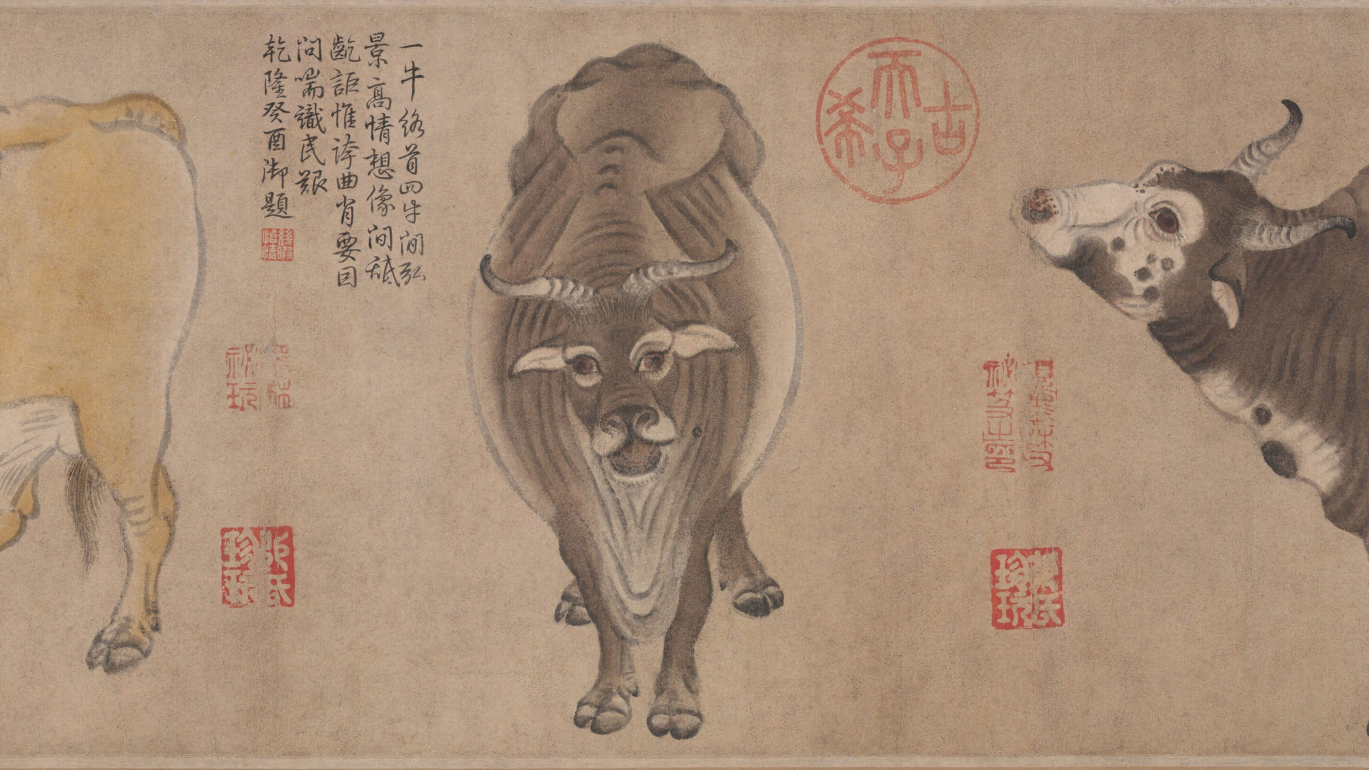 名列十大传世名画的韩滉《五牛图》有多牛?