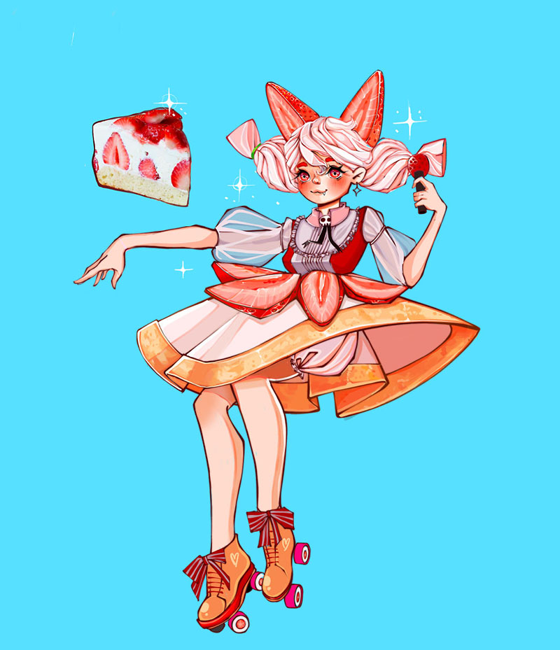 画师将零食拟人化,辣条娘变金发辣妹,彩虹糖成漫画中的少女