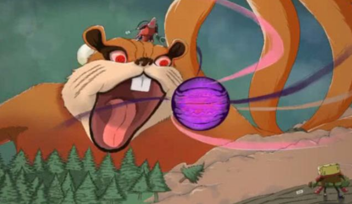 当海绵宝宝遇上火影,九尾珊迪很凶猛,派大星气质变化最大