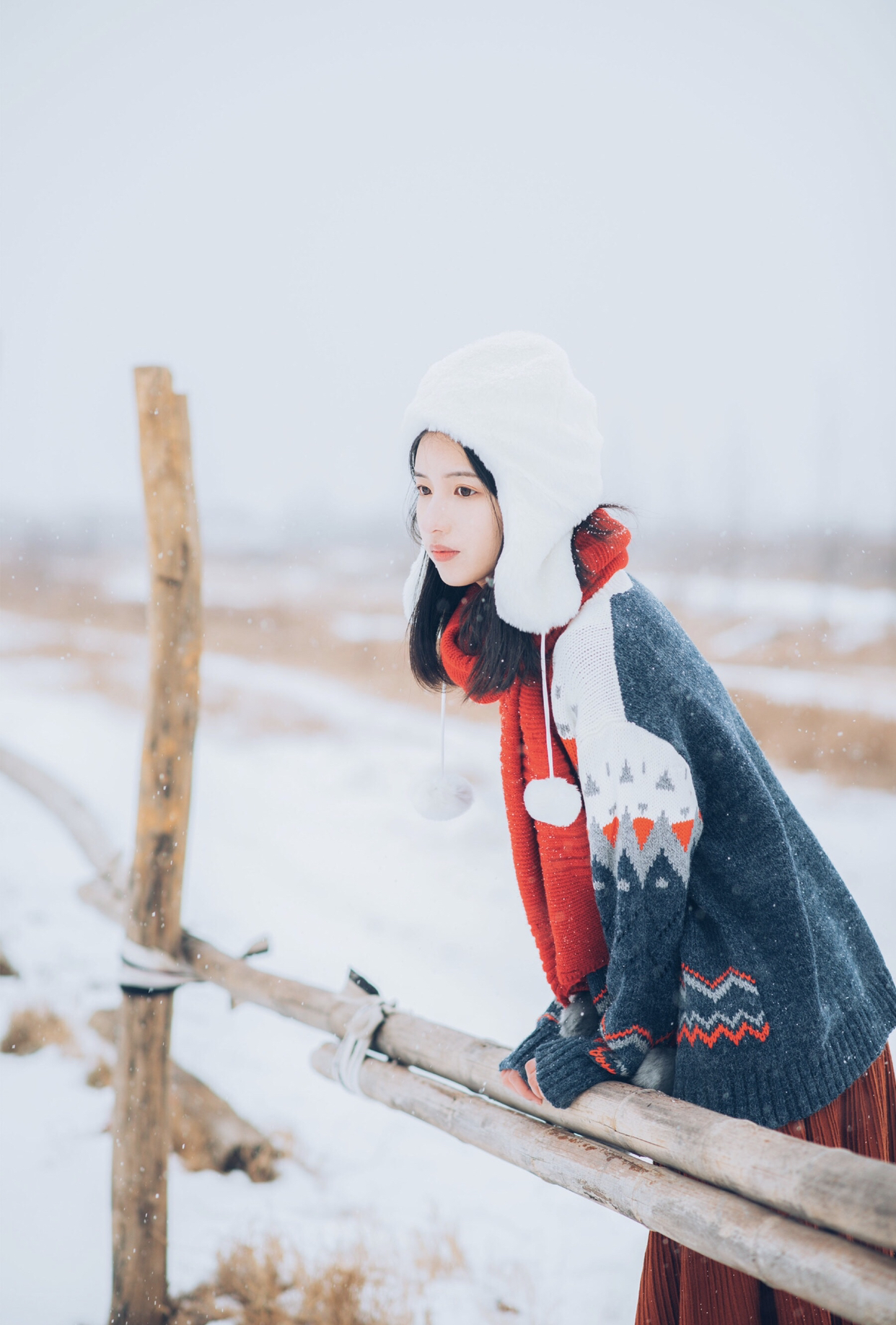 雪地人像摄影:有你的温暖,冬天都不寒冷了!