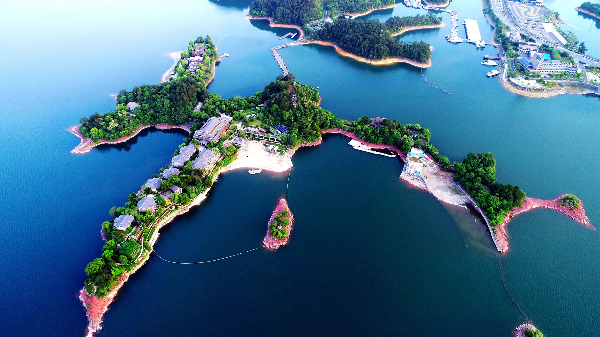 千岛湖鸟瞰图图片