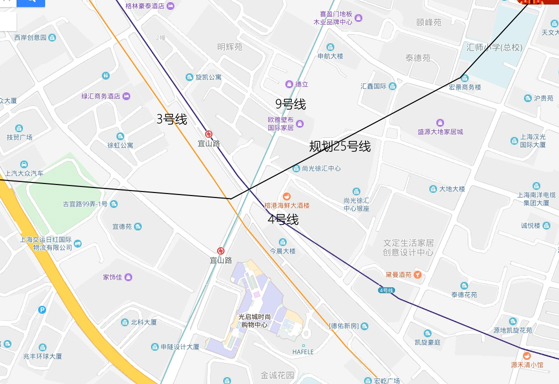 上海地鐵宜山路站 四線八方向